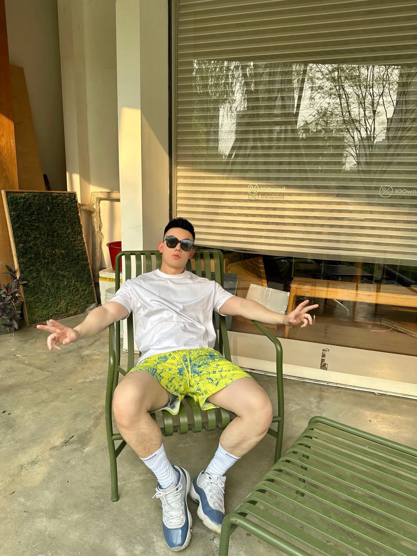 Louis Vuitton/Louis Vuitton City Park Mulberry Silk Suit Shorts